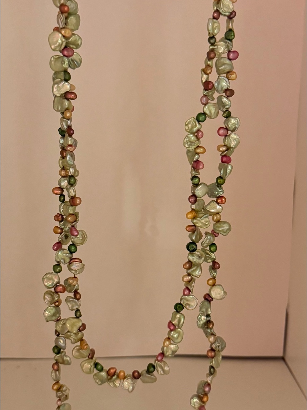 Multi-Color Freshwater Pearl Long Necklace - Unbranded